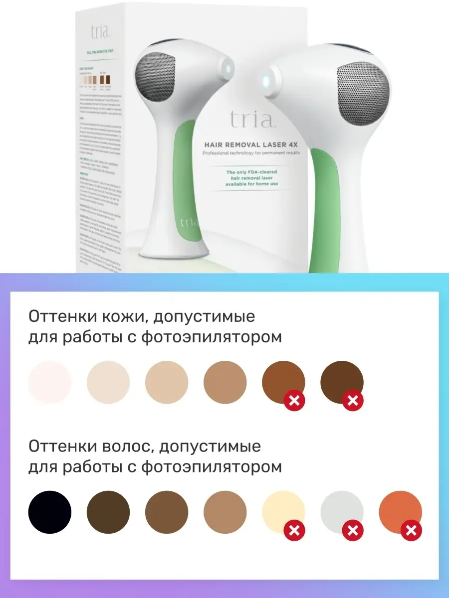 Лазерный эпилятор женский для удаления волос 4X/ безлимитный Tria Beauty  43238277 купить в интернет-магазине Wildberries