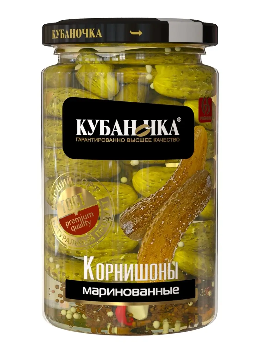 Огурцы корнишоны маринованные 4 штуки по 360г Кубаночка 43238834 купить в  интернет-магазине Wildberries