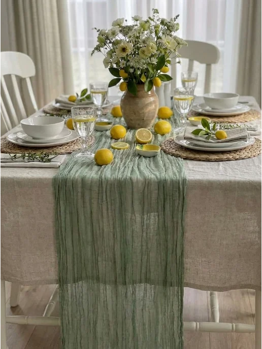 SUPER TEXTILE Дорожка новогодняя на стол тканевая 90х300, 90x300, фото 2
