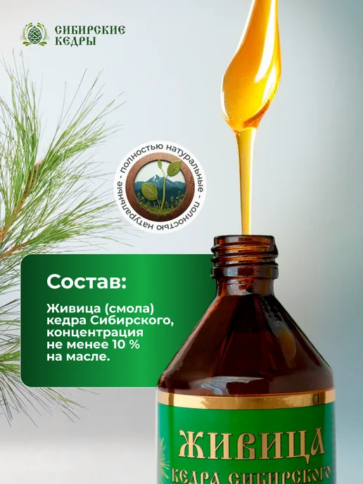 Сибирские кедры Живица кедровая натуральная 10 % бальзам, вариант, фото 3