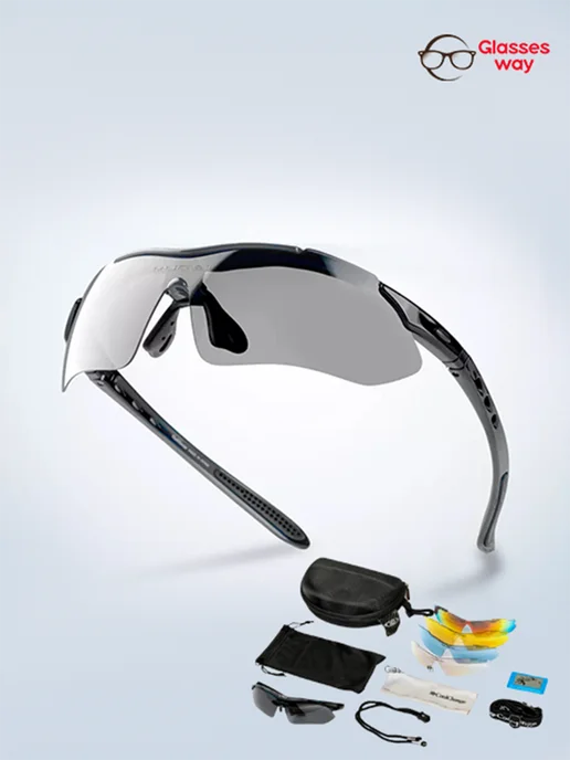 Glasses way Спортивные очки со сменными линзами, черный