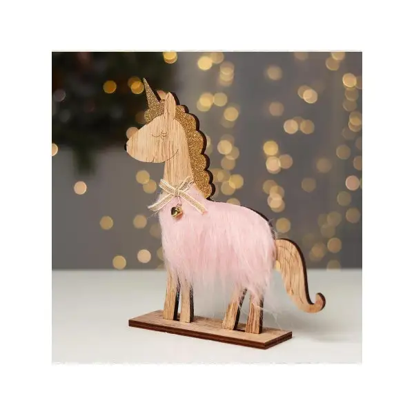 Новогодний декор с подсветкой "Единорог с колокольчиком"