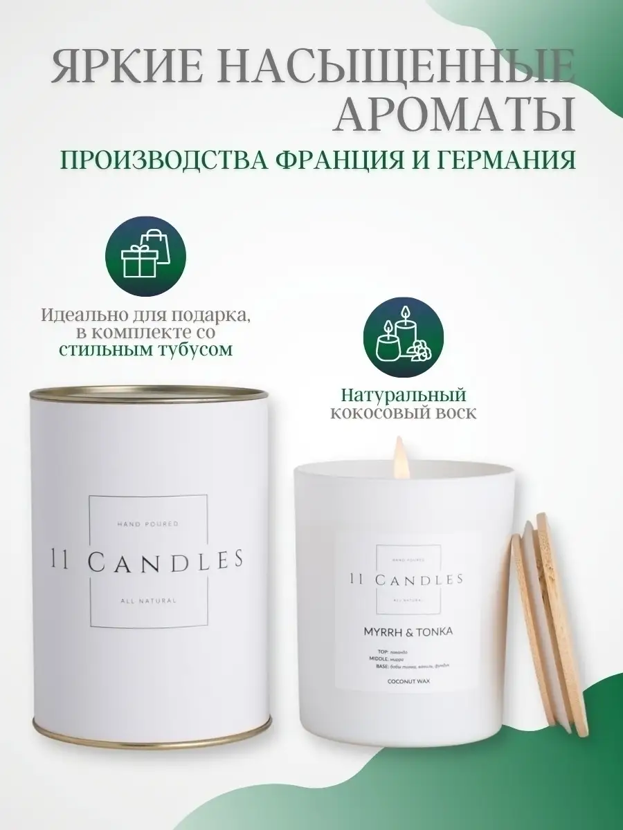 Свечи ароматические в стакане для дома в подарок 11 Candles 43410635 купить  в интернет-магазине Wildberries