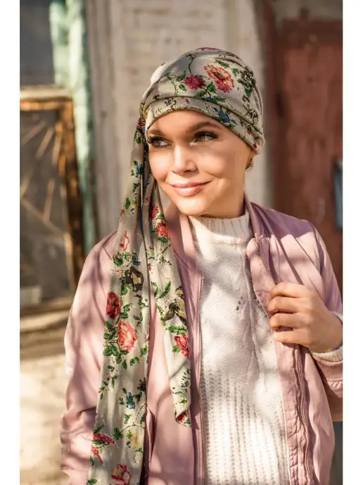 Katerina Lev Головной убор при химиотерапии, шапка тюрбан чалма, зеленый