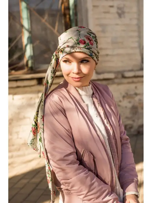 Katerina Lev Головной убор при химиотерапии, шапка тюрбан чалма, зеленый, фото 3
