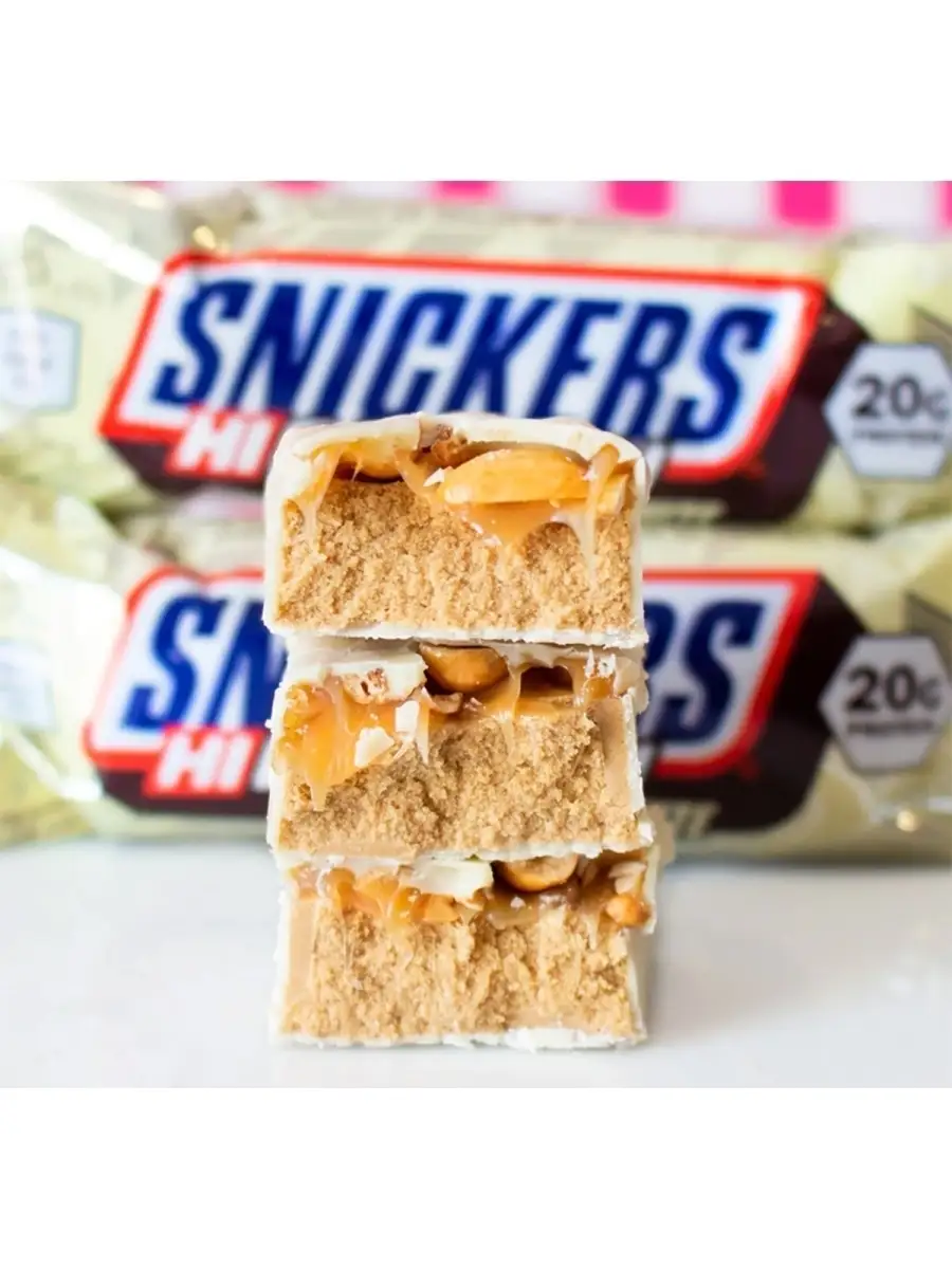 Snickers / Протеиновый батончик Snickers Hi-Protein White 2х57гр / Батончик Сникерс  белый шоколад Snickers 43418980 купить в интернет-магазине Wildberries