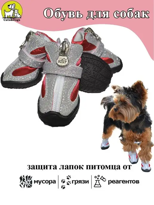 Cats&Dogs Летняя обувь для собак на молнии и липучке, красный