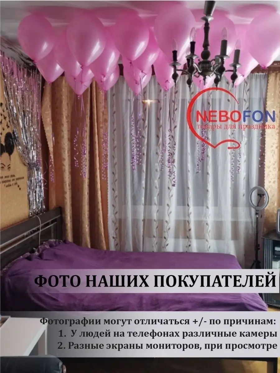 Воздушные шарики розовые 50 штук Nebofon 43454863 купить за 327 ₽ в  интернет-магазине Wildberries