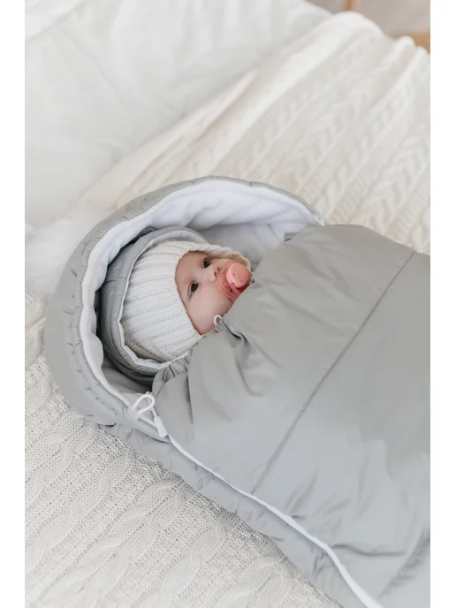 TEDYSLEEP Конверт на выписку новорожденного зима осень, серый, фото 5