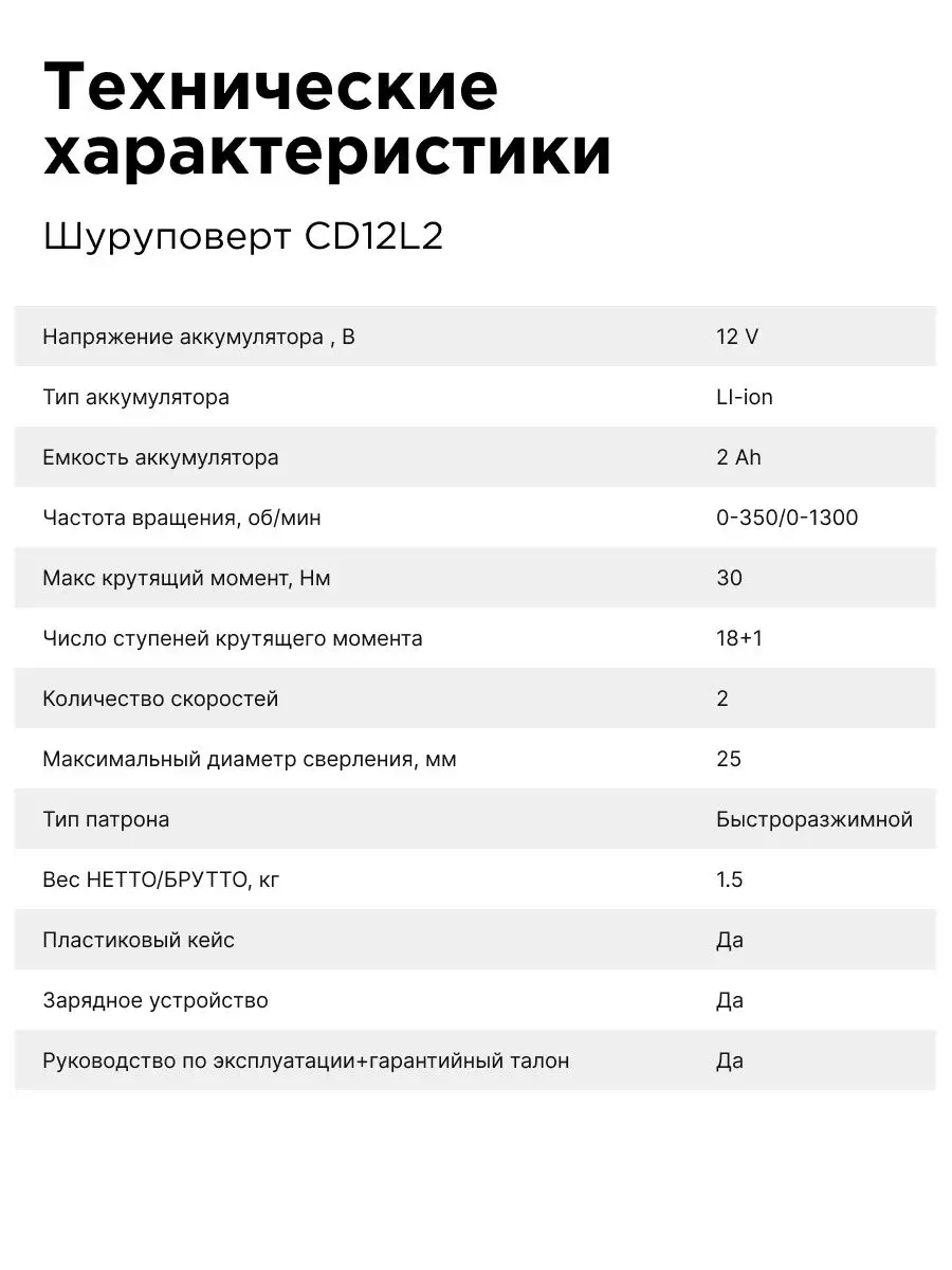 Дрель шуруповерт аккумуляторный 12в кейс 2акб HORDER 43513298 купить в  интернет-магазине Wildberries