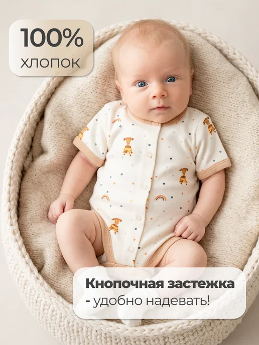 Эскимо. Боди для новорожденных, короткий рукав 2 шт, 2 шт, фото 2