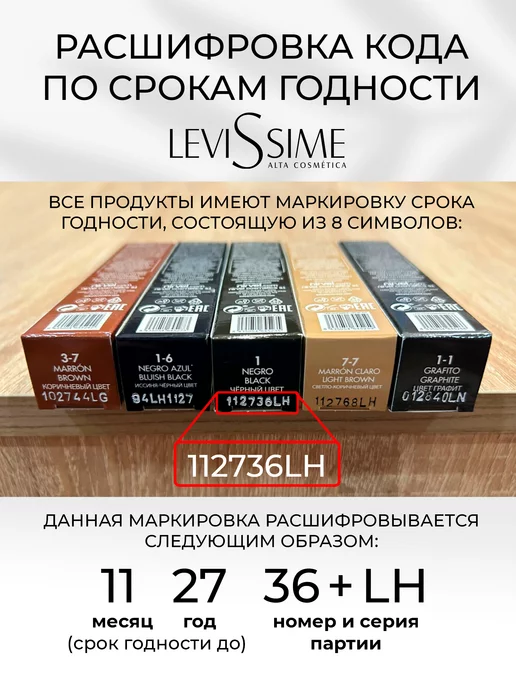 LEVISSIME Краска для бровей и ресниц левиссим профессиональная, серый, фото 2