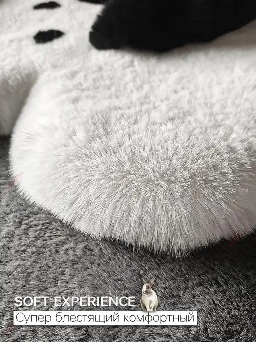 CROWNFUR HOME Меховой ковер детский коврик комнатный, белый, фото 4