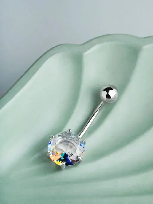 КРАСИВЫМ Jewelry Ювелирный пирсинг серьга в пупок Серебро 925, серебристый, фото 2