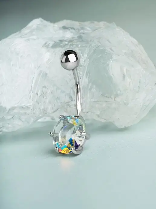 КРАСИВЫМ Jewelry Ювелирный пирсинг серьга в пупок Серебро 925, серебристый, фото 4