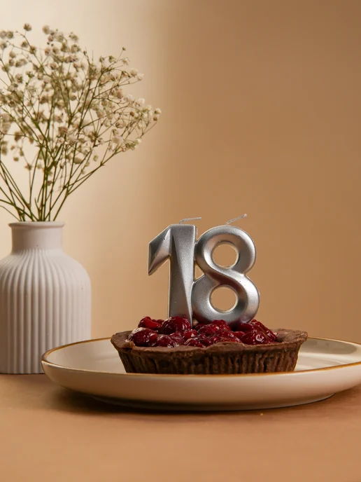 Страна Карнавалия Свечи 18 лет на торт цифра, серый, фото 5