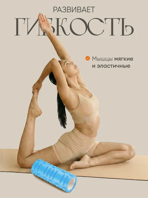 Solmax&Fitness Ролики массажные для фитнеса и йоги, голубой, фото 3