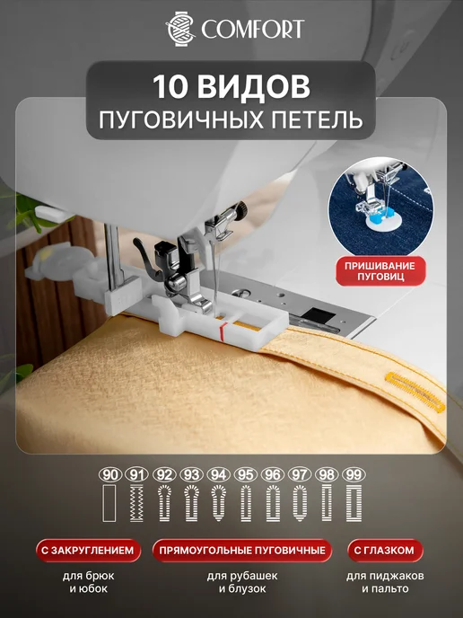Швейная Техника Comfort Швейная машина Comfort 1000 (столик в комплекте), белый, фото 5
