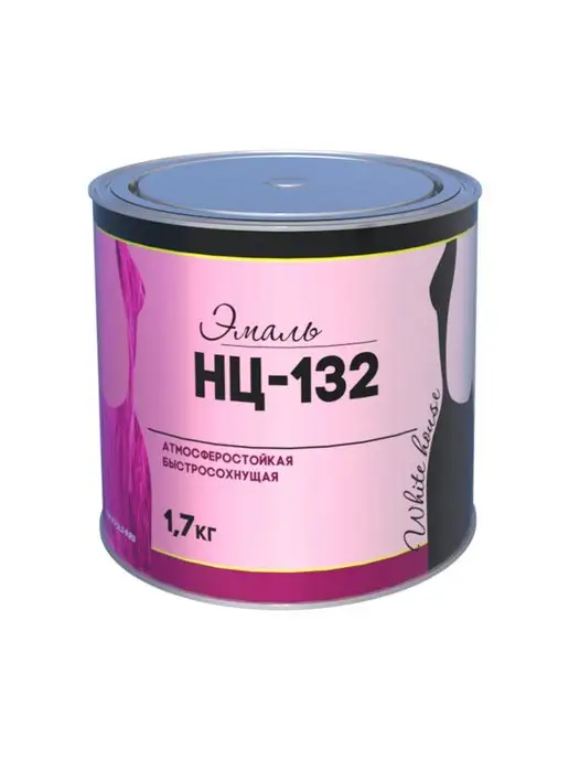 White_house Эмаль НЦ-132 черная 0,7кг (Морозоустойчивая до -40), 1,7 кг, фото 7
