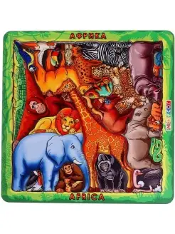 Smile-Decor Деревянный пазл-головоломка "Африка", 27 фигурок животных