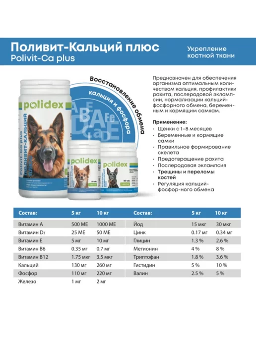 polidex Витамины для собак Polivit-Ca plus, вариант, фото 2