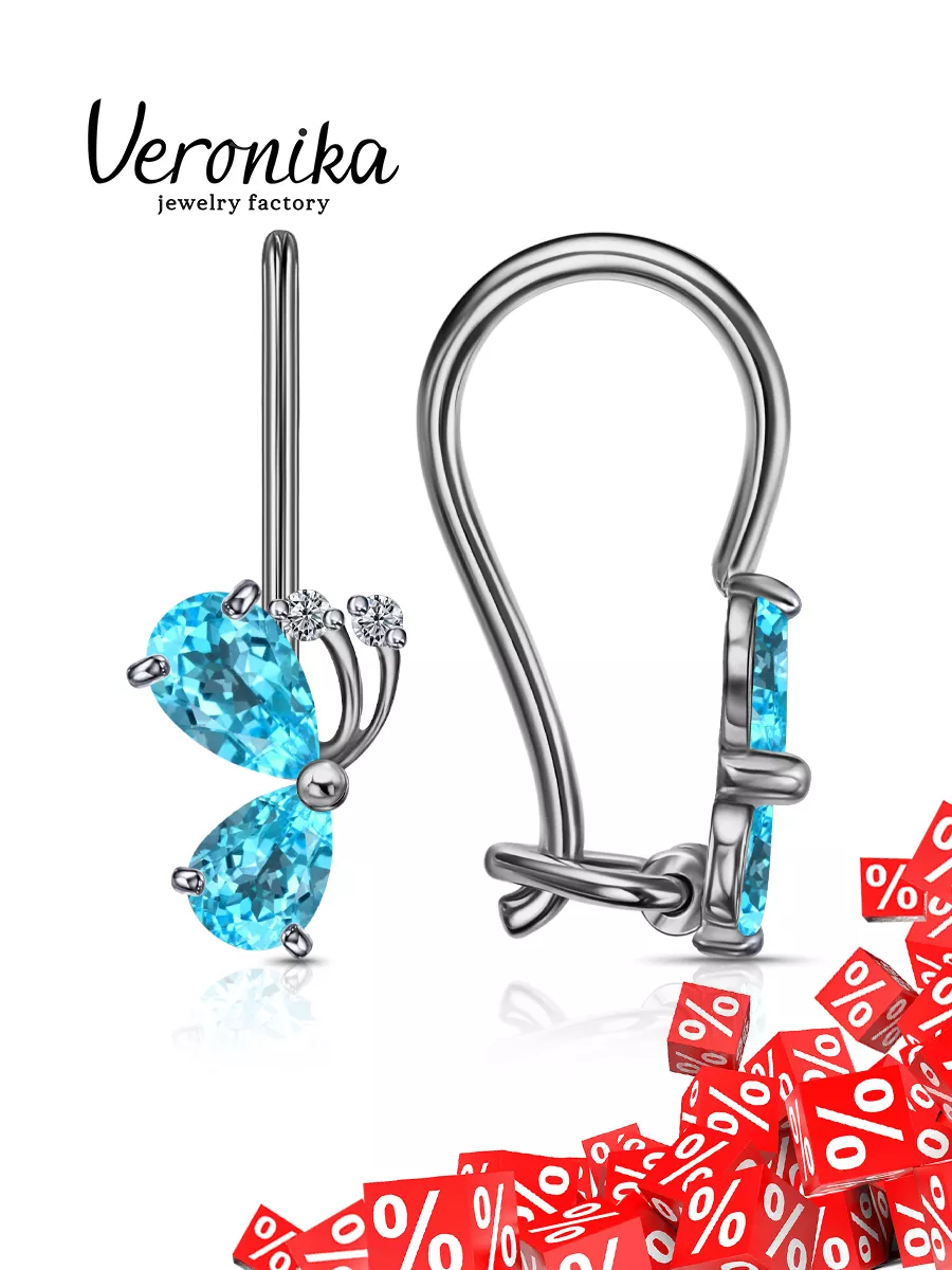 Серьги детские серебро Veronika jewelry factory 43966258 купить за 555 ₽ в  интернет-магазине Wildberries