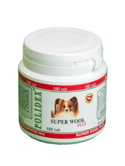 polidex Витамины для собак Super Wool 150, вариант, фото 7