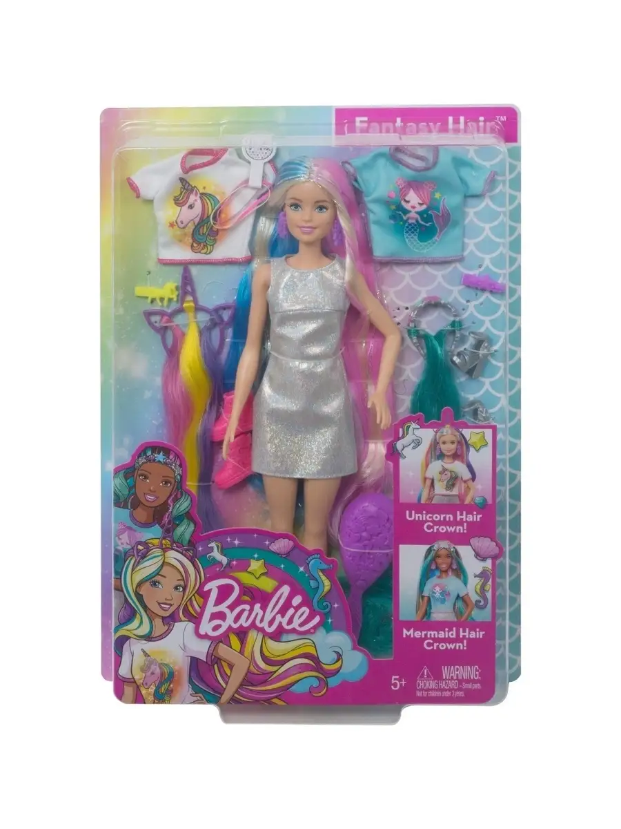 Кукла Barbie Радужные волосы GHN04 Barbie 43979923 купить в  интернет-магазине Wildberries