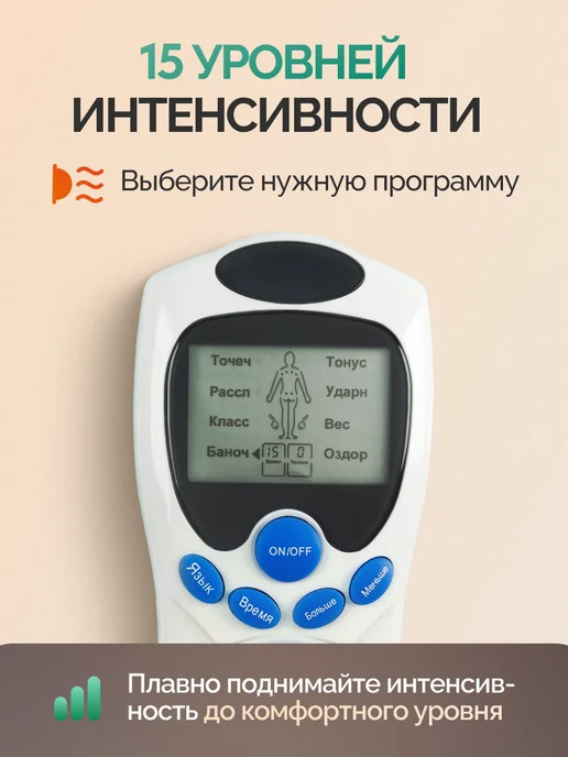 Ура, приехало! Микротоковый массажер миостимулятор для тела EMS, белый, фото 6