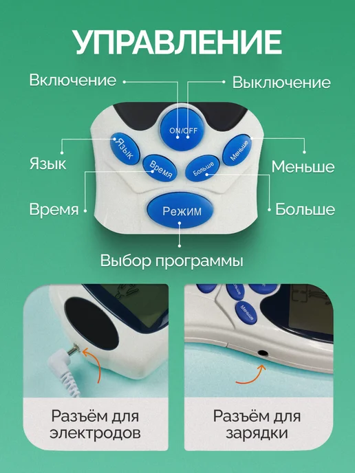 Ура, приехало! Микротоковый массажер миостимулятор для тела EMS, белый, фото 7