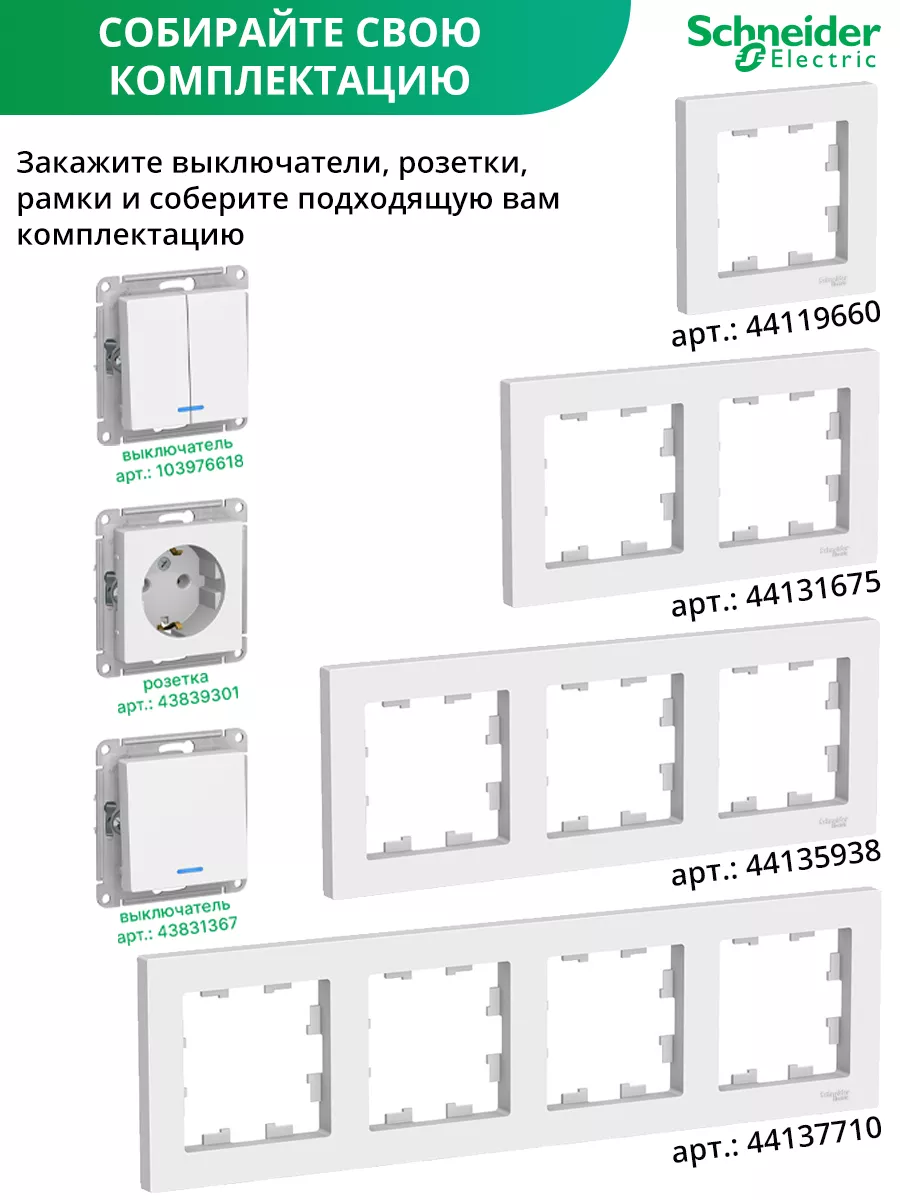 Четырехместная рамка для розеток и выключателей 4-постовая Schneider  Electric 44137710 купить за 430 ₽ в интернет-магазине Wildberries