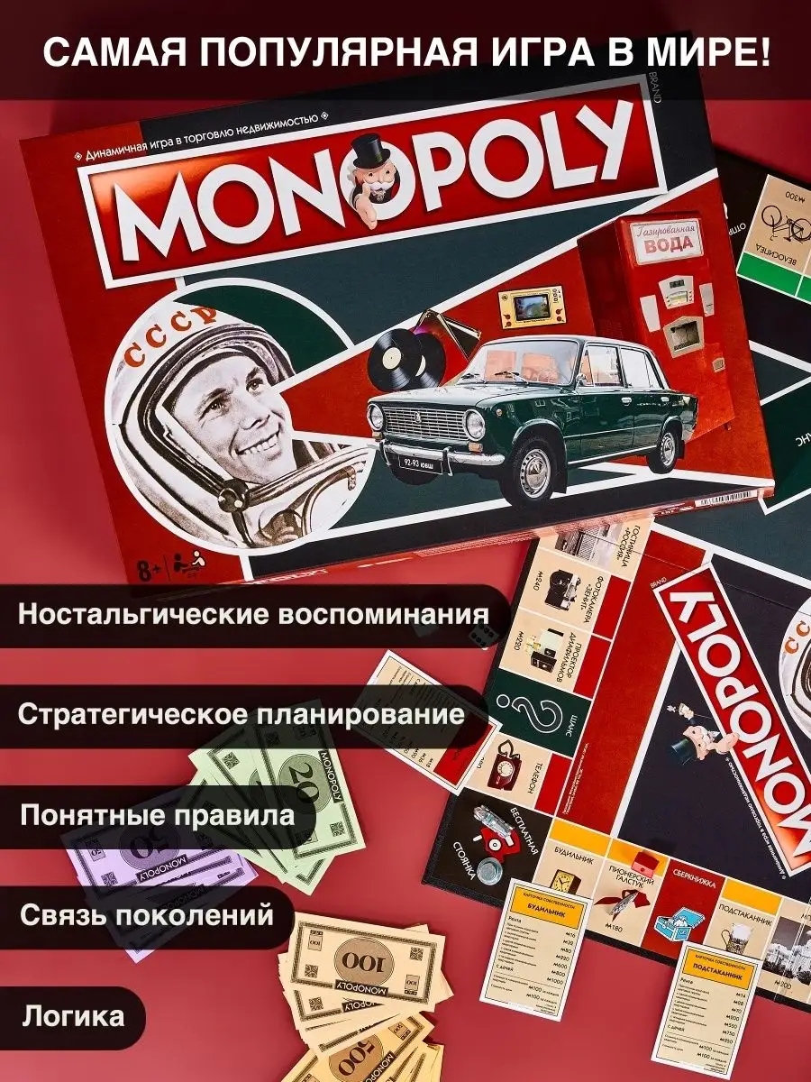 Монополия СССР настольная, советская monopoly для компании Winning Moves  44225313 купить в интернет-магазине Wildberries