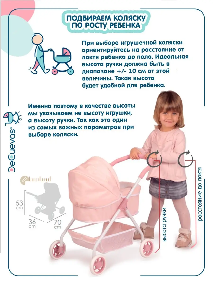 Коляска для кукол люлька, 56 см DeCuevas 44279320 купить в  интернет-магазине Wildberries