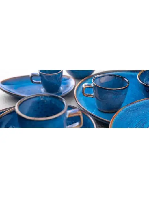 KunstWerk Соусник синий mini Iris фарфор 75 мл D 7, H 4 см, 75 мл, фото 4