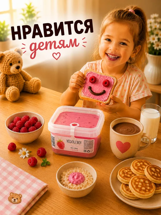 MEDOLUBOV Мед суфле с Малиной Медолюбов, вариант, фото 4