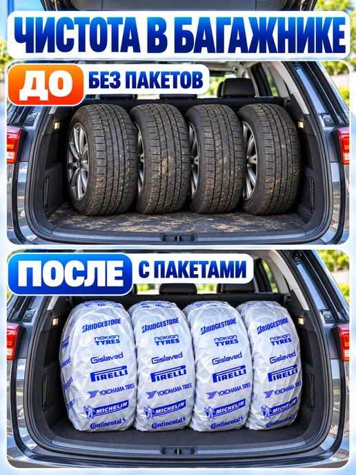 Автомульти Пакеты для шин, колёс и дисков автомобильные, 4 шт, фото 6