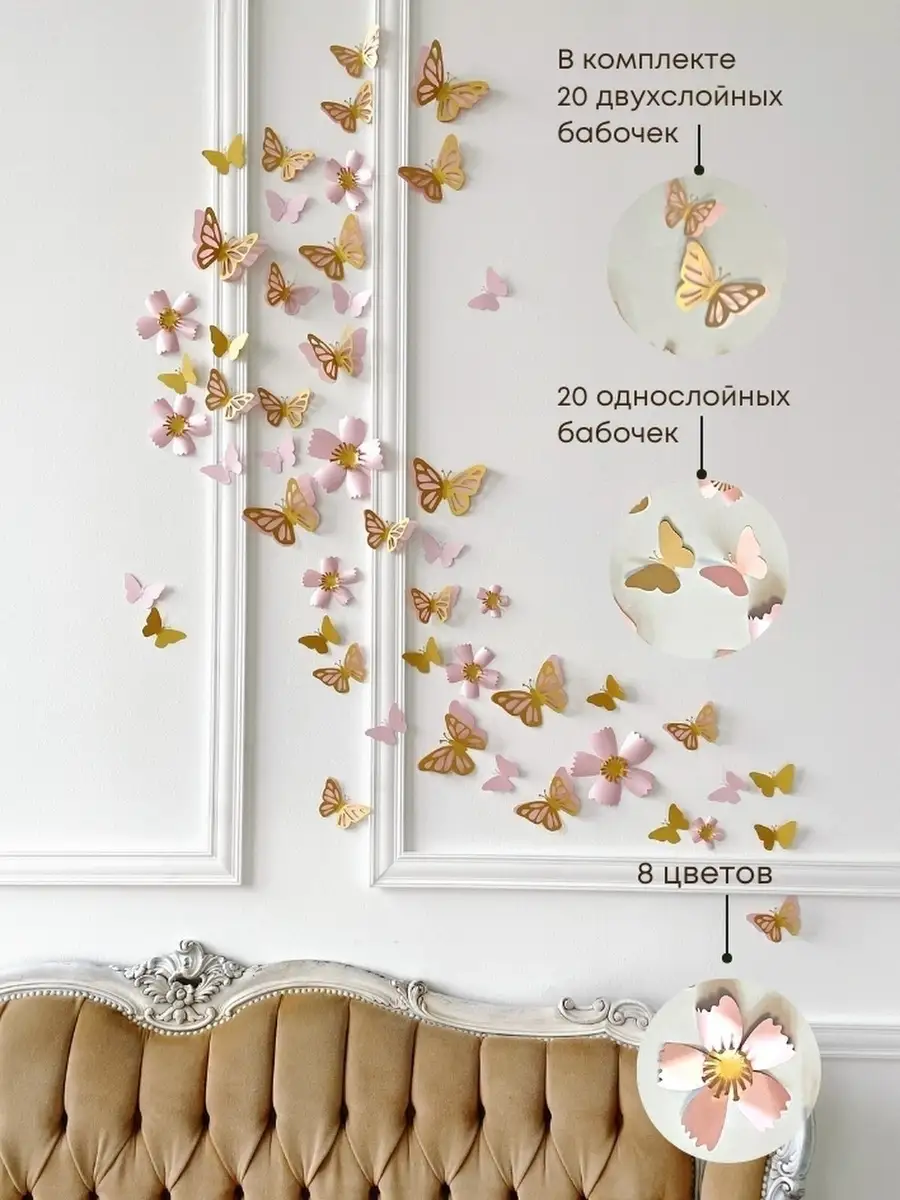 Трафареты бабочек для декора стены - 64 фото