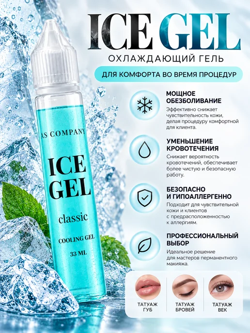 AS COMPANY BY ALINA SHAKHOVA Охлаждающий гель ICE GEL CLASSIC 15 мл AS COMPANY, 33 мл