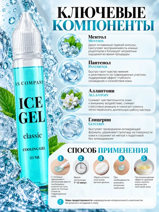 AS COMPANY BY ALINA SHAKHOVA Охлаждающий гель ICE GEL CLASSIC 15 мл AS COMPANY, 33 мл, фото 2