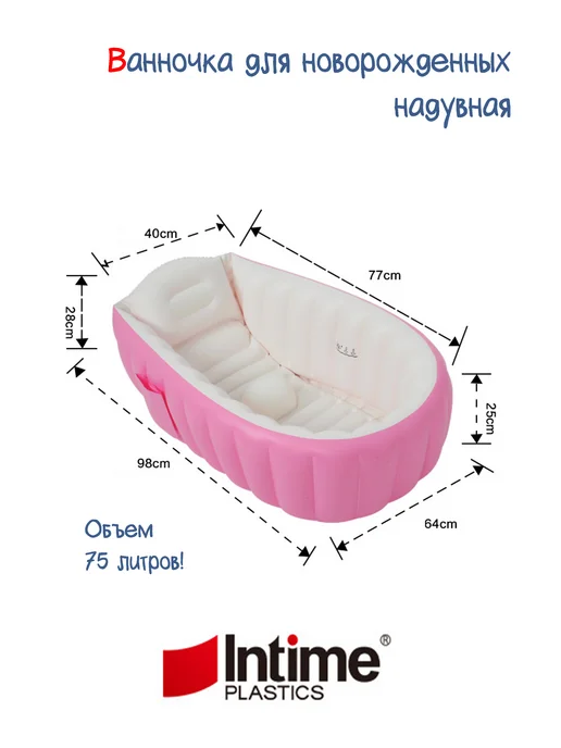 Intime plastic Надувная ванночка для новорожденных, вариант, фото 2