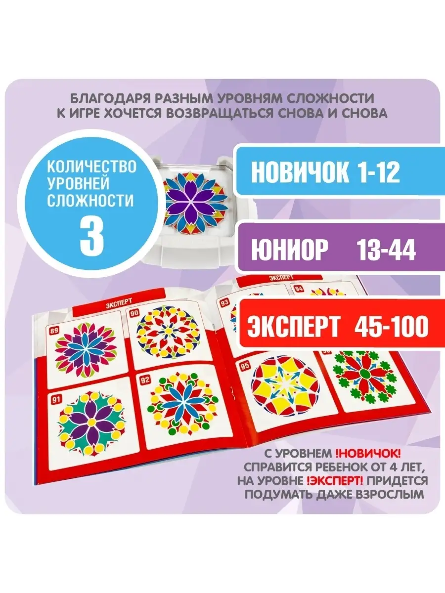 Настольная игра головоломка Мой калейдоскоп Цветные узоры BONDIBON 44471768  купить за 2 151 ₽ в интернет-магазине Wildberries