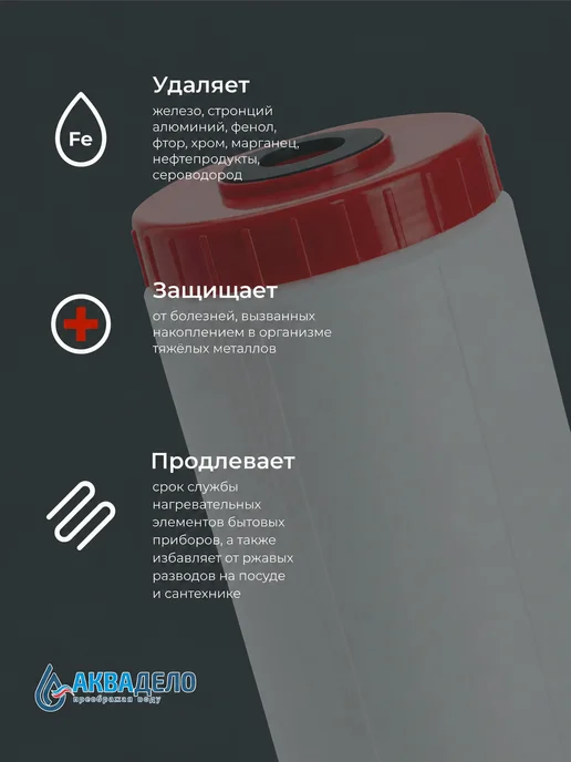 Аквадело Картридж для фильтра воды обезжелезивающий Нептун SFC-20BB, вариант, фото 5
