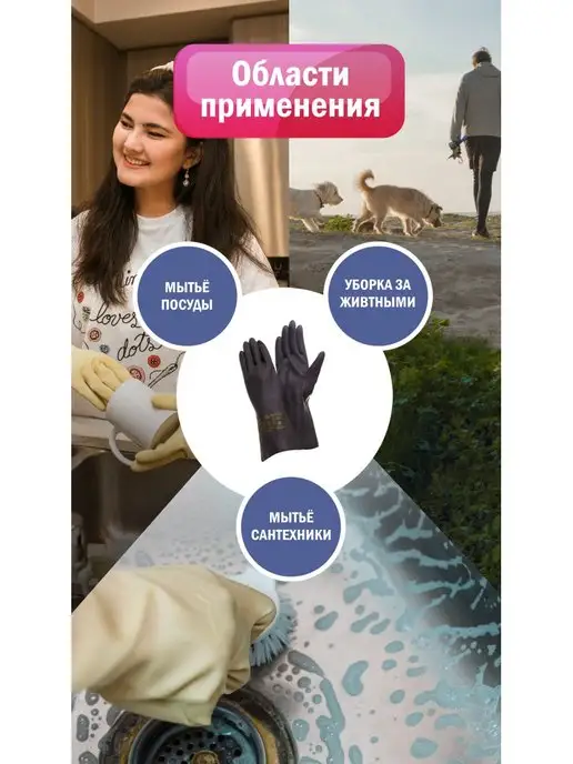 GWARD Химстойкие хозяйственные перчатки HD27, черный, фото 5