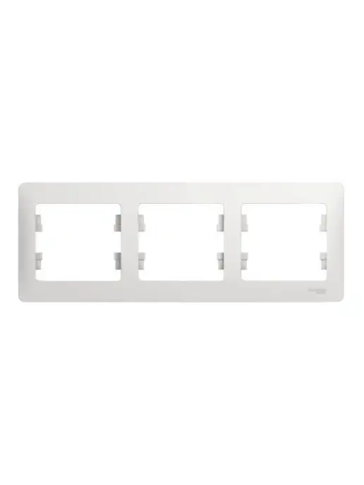 Systeme Electric Рамка 3-ая горизонт. Белая Glossa Schneider Electric 2шт, 2 шт, фото 2