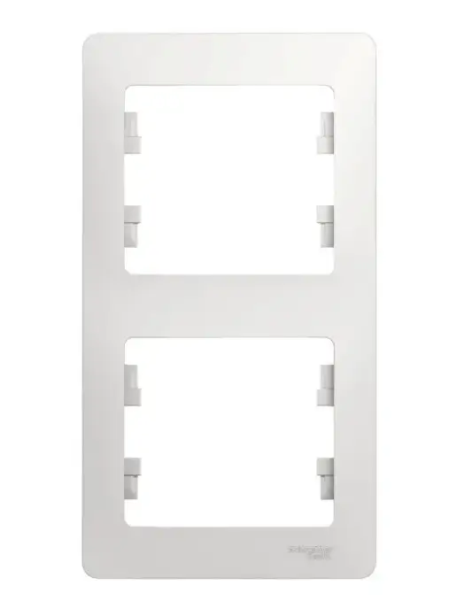 Systeme Electric Рамка 2-ая, вертикальная Белая Glossa 4шт, 4 шт