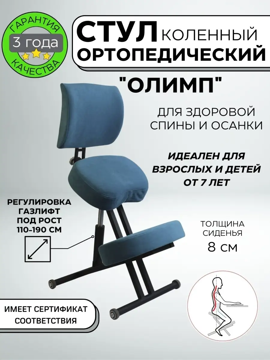 Ортопедический детский стул Futuka 2 синий