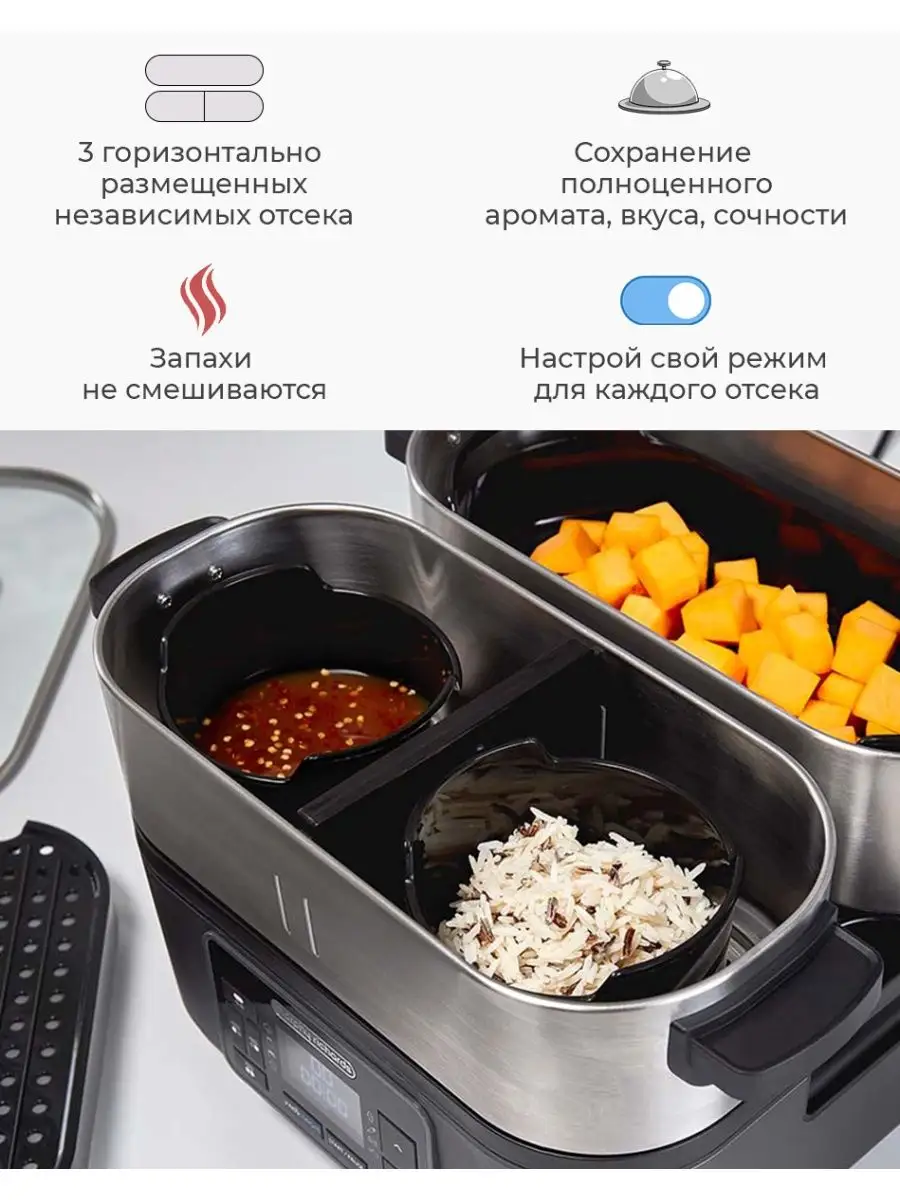 Интеллектуальная горизонтальная пароварка 8в1, BPA-FREE Morphy Richards  44598805 купить в интернет-магазине Wildberries