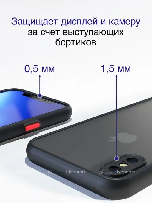 naparad Противоударный чехол с защитой камеры на iPhone X XS 10, черный, фото 7