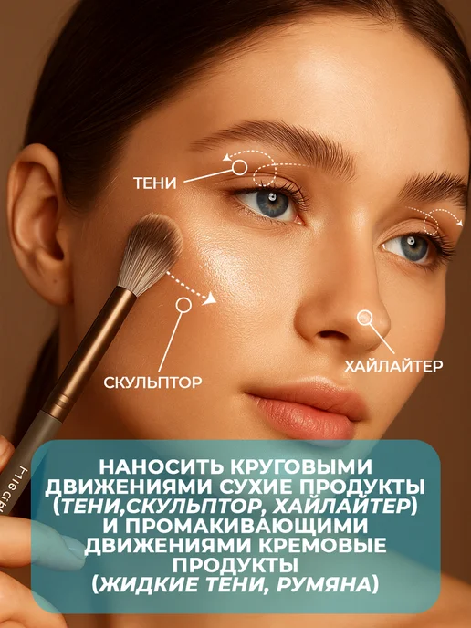 MISCHA VIDYAEV Кисть для макияжа и растушёвки теней, белый, фото 4