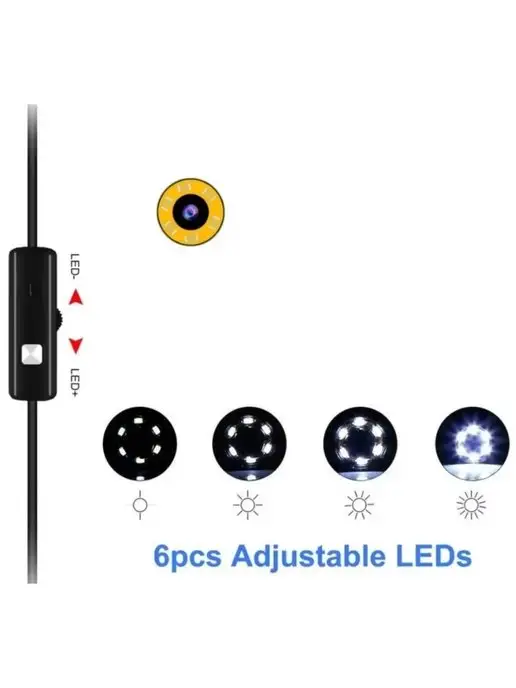 Endoscope Видеоэндоскоп 3 в 1 Micro-Usb, Type-C, USB Жесткий кабель, черный, фото 5